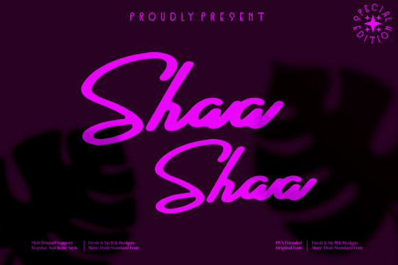 Shaa Shaa: A Script Font for Modern Web Design