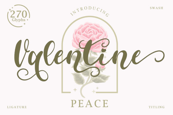 Valentine Peace: A Handwritten Font for Editorial Elegance